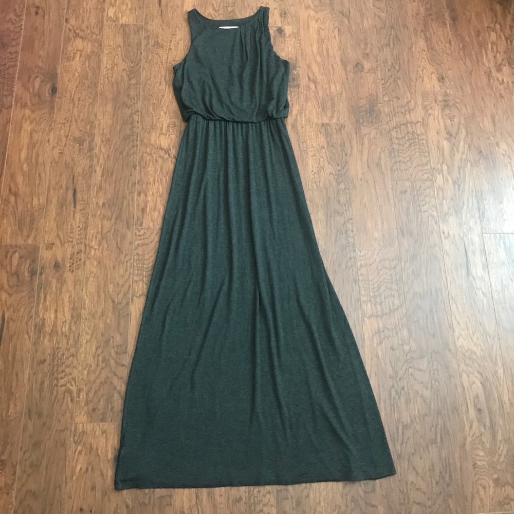 Loft XS Gray Dress Maxi Sleeveless